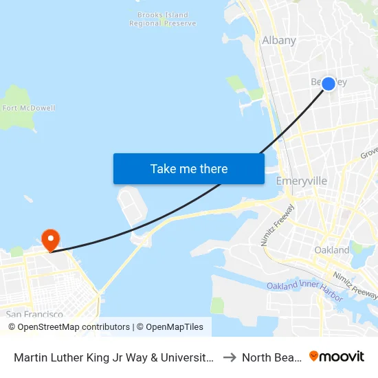 Martin Luther King Jr Way & University Av to North Beach map