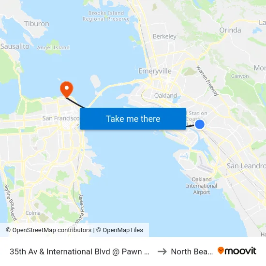 35th Av & International Blvd @ Pawn Shop to North Beach map