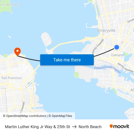 Martin Luther King Jr Way & 25th St to North Beach map