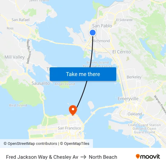 Fred Jackson Way & Chesley Av to North Beach map