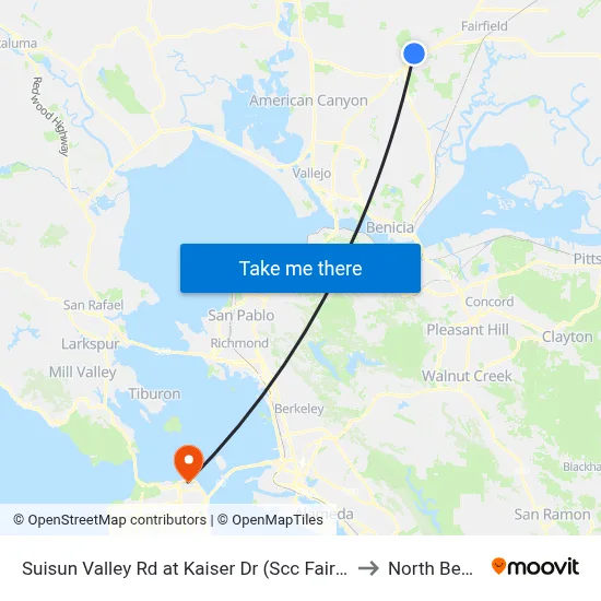Suisun Valley Rd at Kaiser Dr (Scc Fairfield) to North Beach map