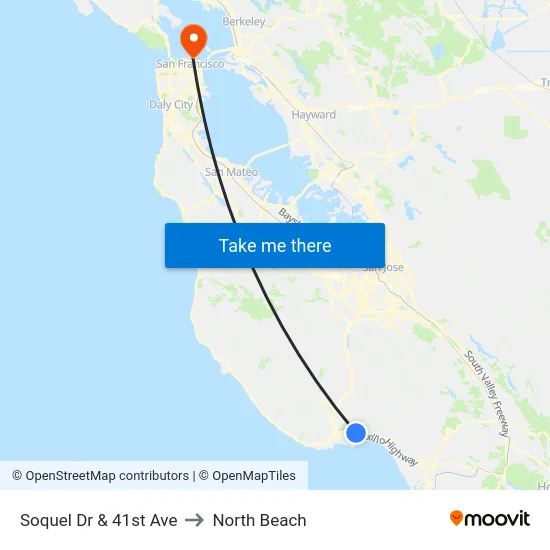 Soquel Dr & 41st Ave to North Beach map