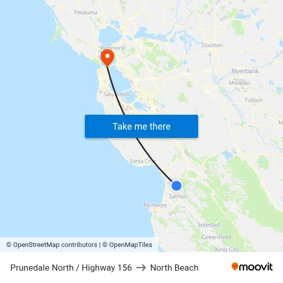 Prunedale North /  Highway 156 to North Beach map
