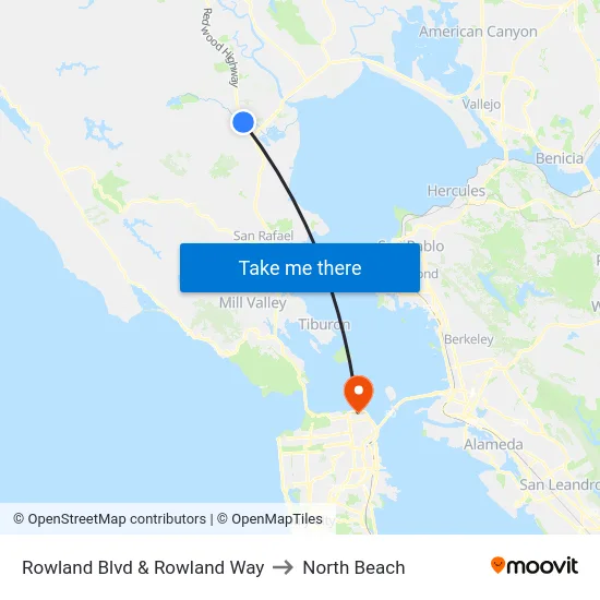 Rowland Blvd & Rowland Way to North Beach map