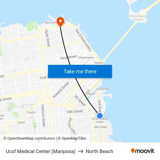 Ucsf Medical Center (Mariposa) to North Beach map