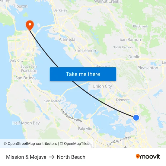 Mission & Mojave to North Beach map