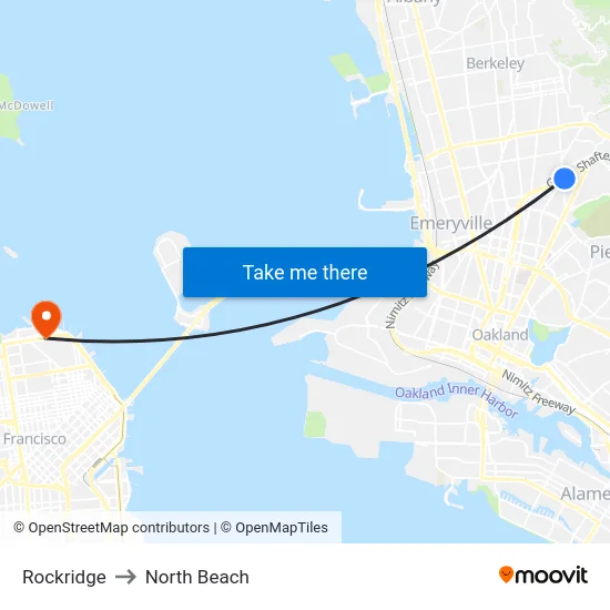 Rockridge to North Beach map