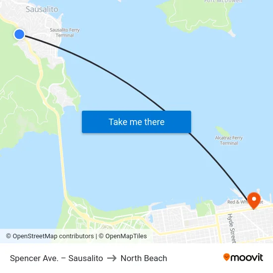 Spencer Ave. – Sausalito to North Beach map