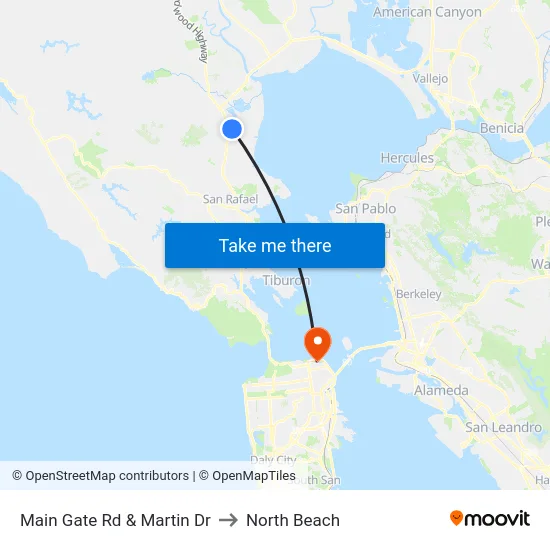 Main Gate Rd & Martin Dr to North Beach map