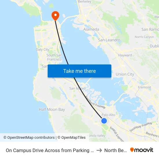 On Campus Drive Across from Parking Lot L-22 to North Beach map