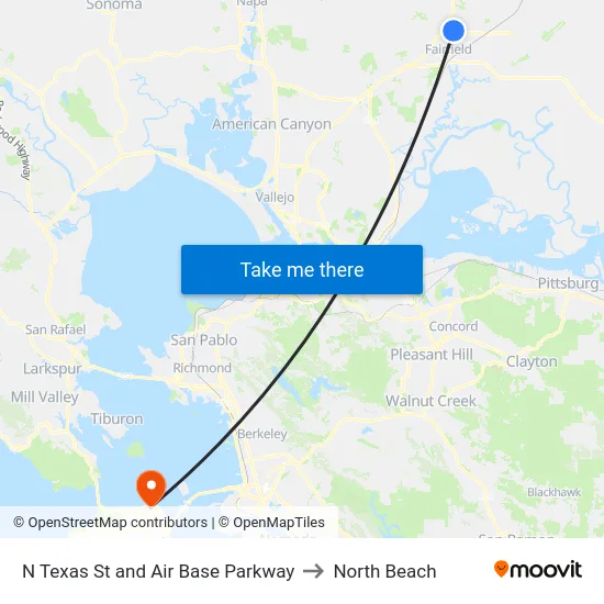 N Texas St and Air Base Parkway to North Beach map