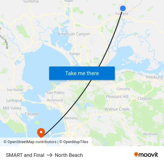 SMART and Final to North Beach map