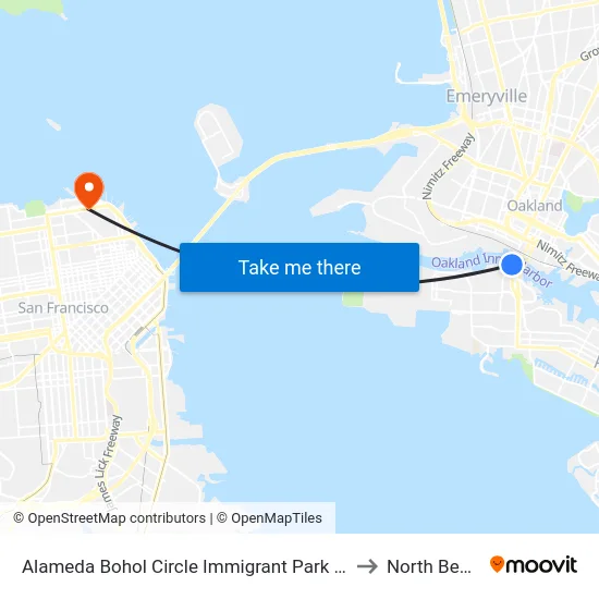 Alameda Bohol Circle Immigrant Park Dock to North Beach map
