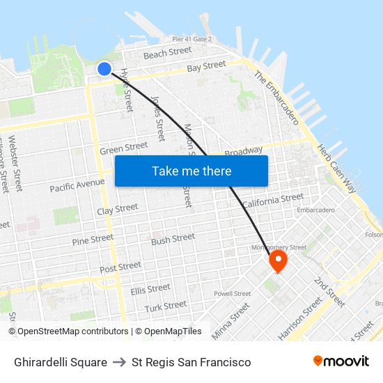 Ghirardelli Square to St Regis San Francisco map
