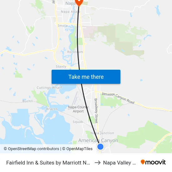 Fairfield Inn & Suites by Marriott Napa American Canyon to Napa Valley Exposition map
