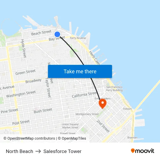 North Beach to Salesforce Tower map