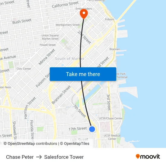 Chase Peter to Salesforce Tower map