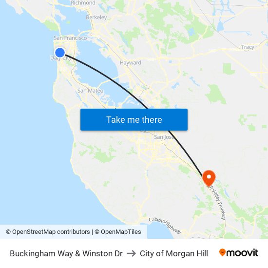 Buckingham Way & Winston Dr to City of Morgan Hill map