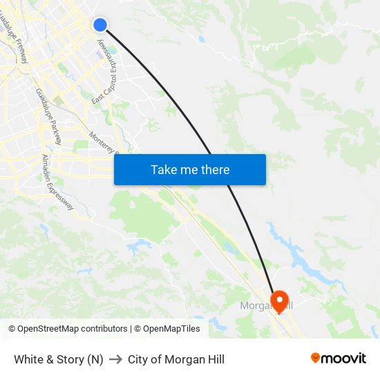 White & Story (N) to City of Morgan Hill map