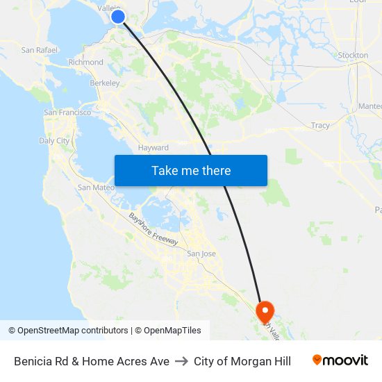 Benicia Rd & Home Acres Ave to City of Morgan Hill map