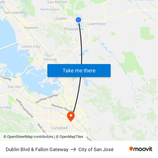 Dublin Blvd & Fallon Gateway to City of San José map