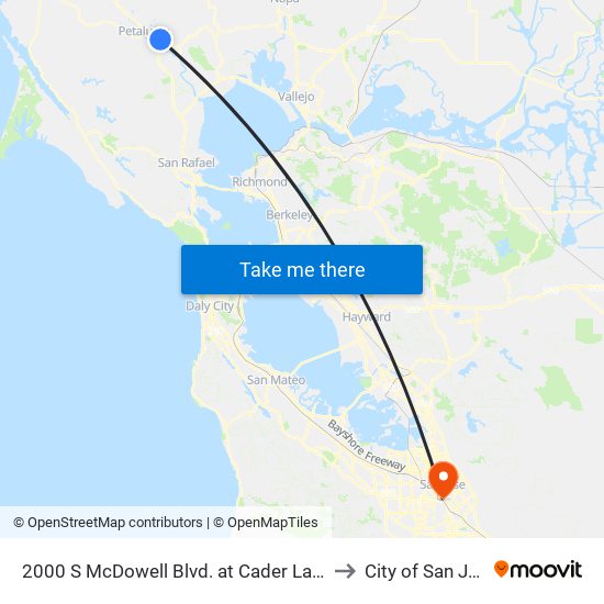 2000 S McDowell Blvd. at Cader Lane NB to City of San José map