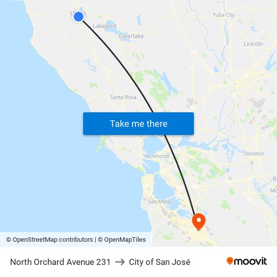 North Orchard Avenue 231 to City of San José map