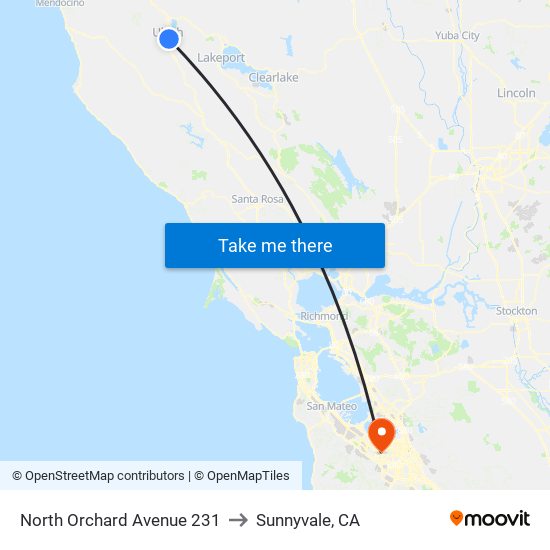 North Orchard Avenue 231 to Sunnyvale, CA map