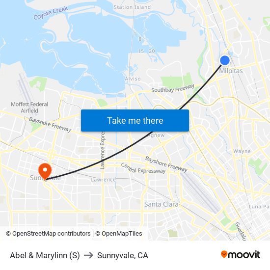 Abel & Marylinn (S) to Sunnyvale, CA map