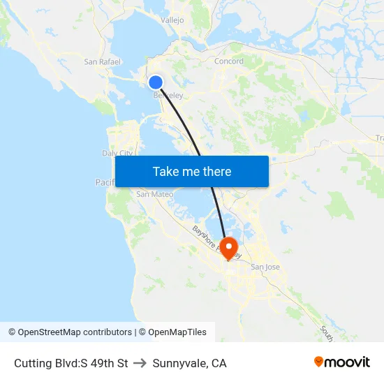 Cutting Blvd:S 49th St to Sunnyvale, CA map