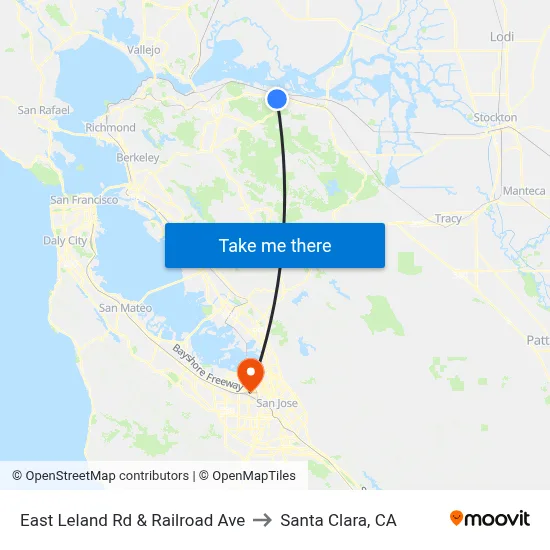 East Leland Rd & Railroad Ave to Santa Clara, CA map