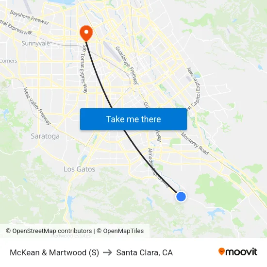 McKean & Martwood (S) to Santa Clara, CA map