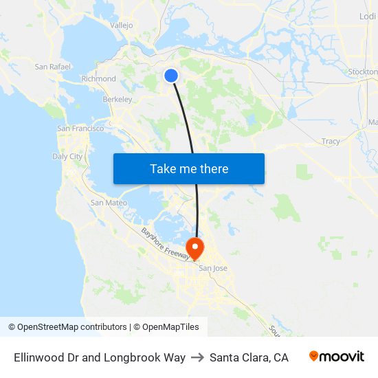 Ellinwood Dr and Longbrook Way to Santa Clara, CA map