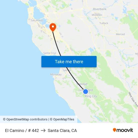 El Camino / # 442 to Santa Clara, CA map
