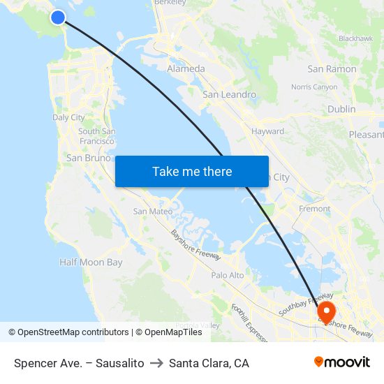 Spencer Ave. – Sausalito to Santa Clara, CA map