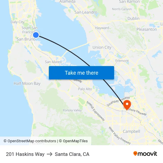 201 Haskins Way to Santa Clara, CA map