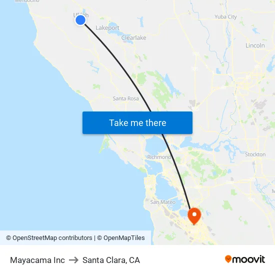 Mayacama Inc to Santa Clara, CA map