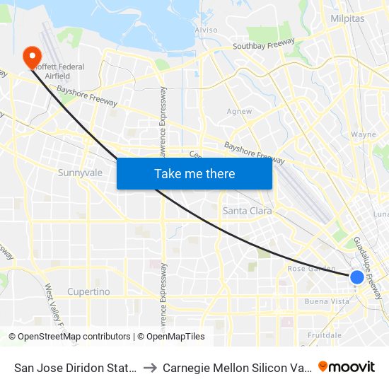 Us to Carnegie Mellon Silicon Valley map