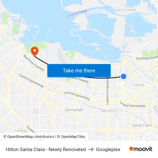 Hilton Santa Clara - Newly Renovated to Googleplex map
