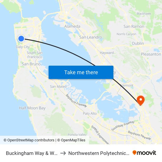 Buckingham Way & Winston Dr to Northwestern Polytechnic University map