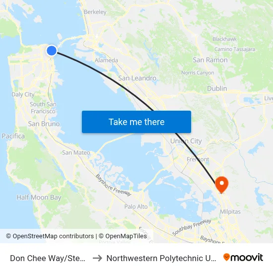 Don Chee Way/Steuart St to Northwestern Polytechnic University map