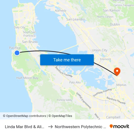 Linda Mar Blvd & Alicante Dr to Northwestern Polytechnic University map