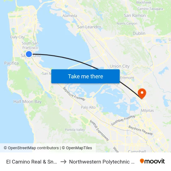 El Camino Real & Sneath Ln to Northwestern Polytechnic University map