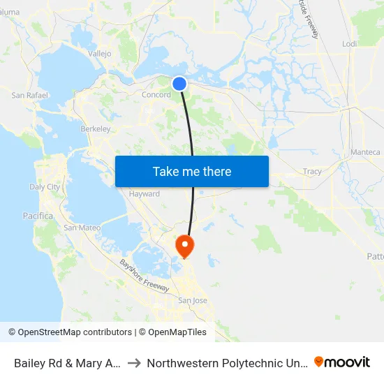 Bailey Rd & Mary Ann Ln to Northwestern Polytechnic University map