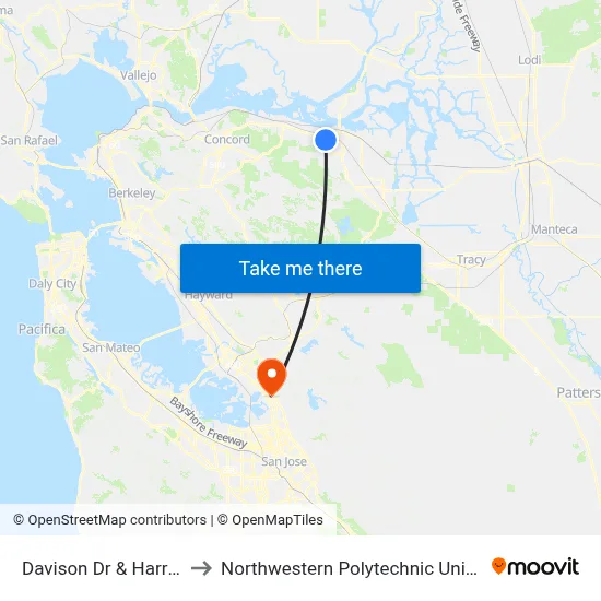 Davison Dr & Harris Dr to Northwestern Polytechnic University map