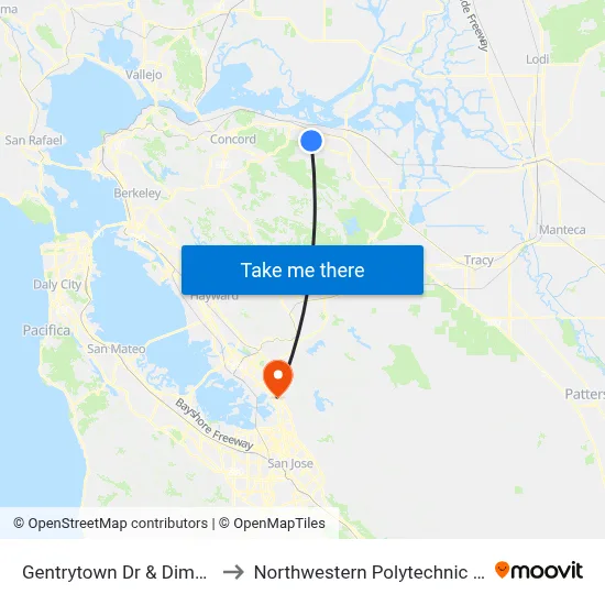 Gentrytown Dr & Dimaggio Wy to Northwestern Polytechnic University map