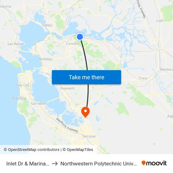 Inlet Dr & Marina Rd to Northwestern Polytechnic University map