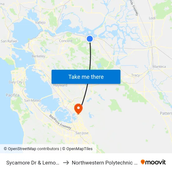 Sycamore Dr & Lemontree Wy to Northwestern Polytechnic University map