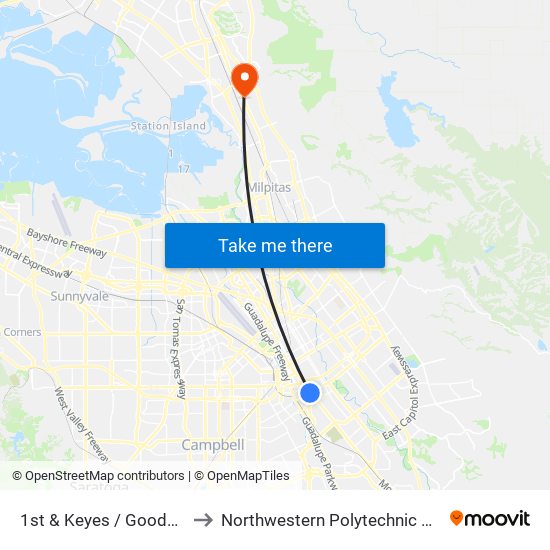 1st & Keyes / Goodyear (S) to Northwestern Polytechnic University map