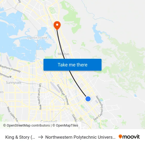 King & Story (S) to Northwestern Polytechnic University map